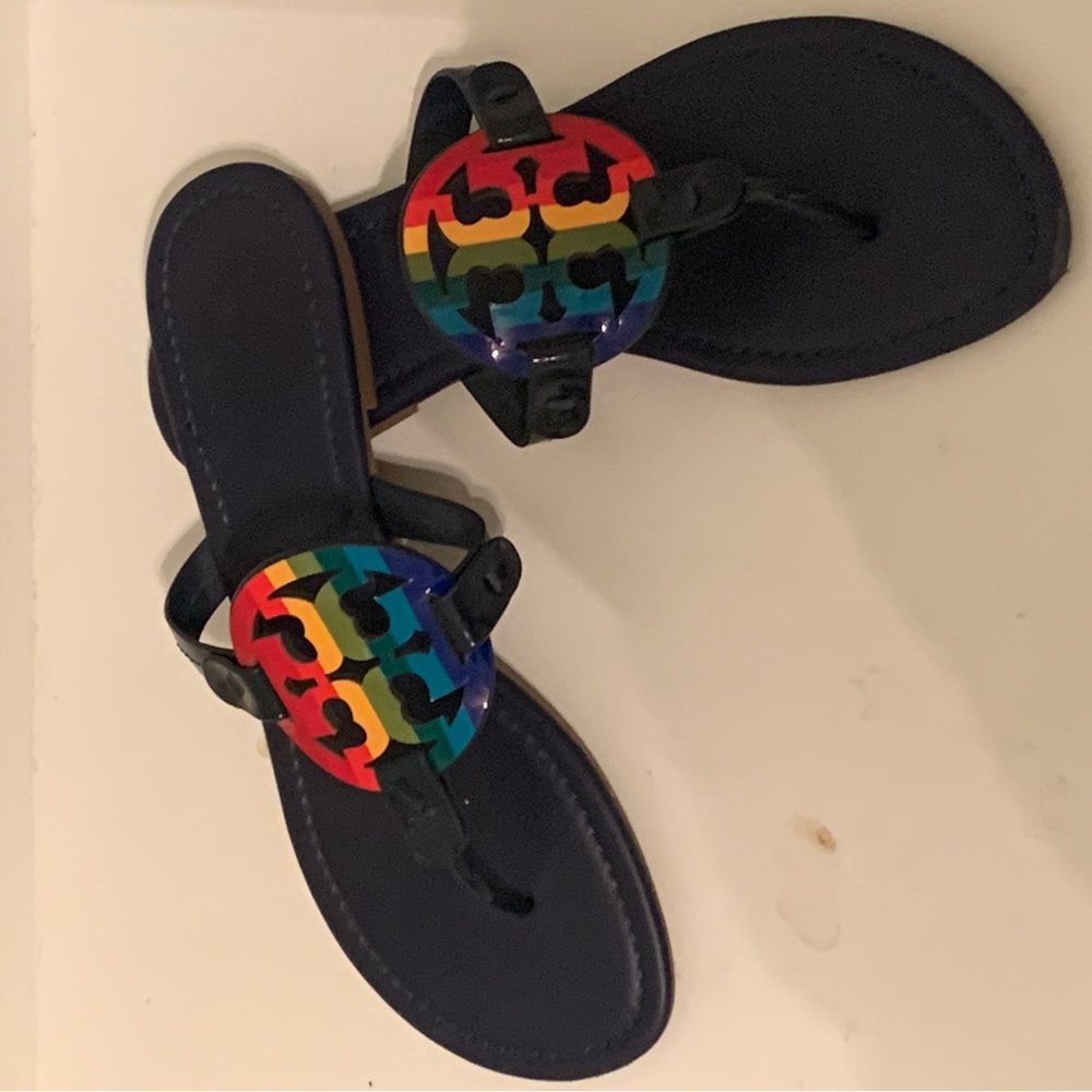 Tory Burch Miller Navy Rainbow Size 9 1/2